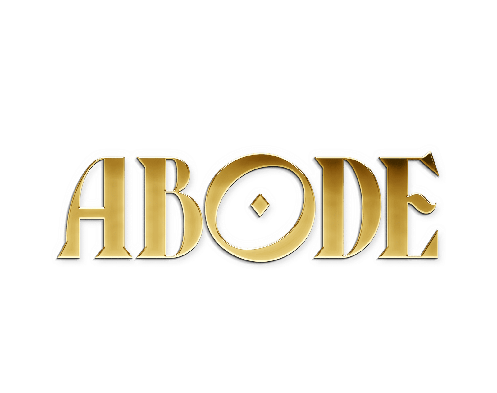 ABODE branded wordmark in 24 karat gold